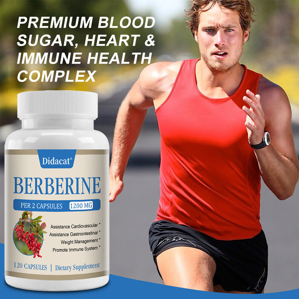 1200Mg Berberine Capsules, Weight Management, Cardiovascular & Immune Health