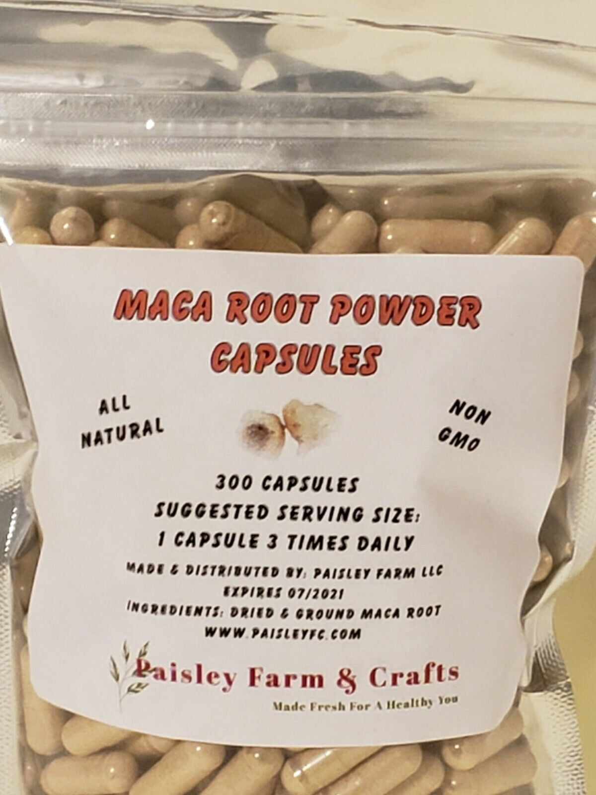 Maca Root Capsules - Made Fresh on Demand!