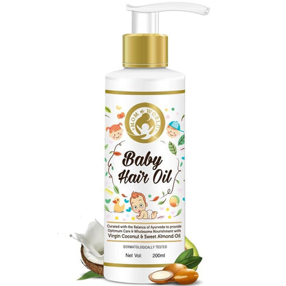 Mom & World Baby Hair Oil with Organic & Coldpressed Natural Oil Kids 200 Ml