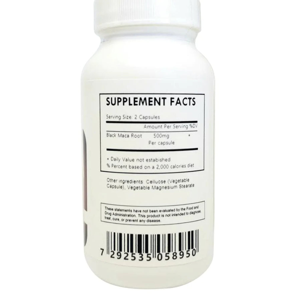 Black Maca Root Capsules - Organic