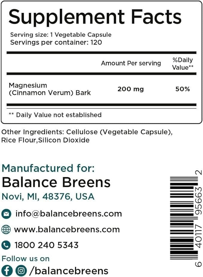 Magnesium Bisglycinate 200Mg High Absorption Chelated-120 Vegan Capsules