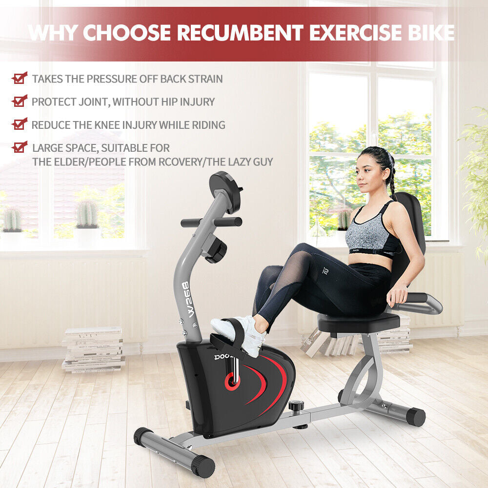 Recumbent Exercise Bike Fitness Stationary Bicycle Cardio Workout Indoor Cycling