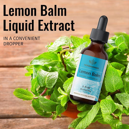 Lemon Balm Tincture - Organic Lemon Balm Herb Drops - Vegan, Alcohol-Free - 2 Fl