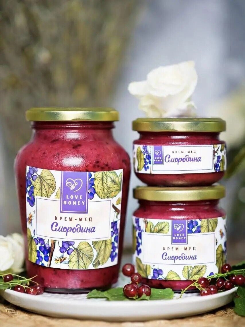 Taste Natural Organic Sweet Creamed Honey Currant Berries Blackcurrant 250 G