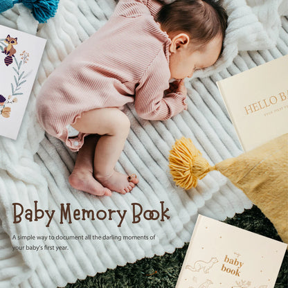 Baby Pregnancy Memory Book Animal Design Keepsake Record Growth First Year Milestone Journal Scrapbook Album for New Parents