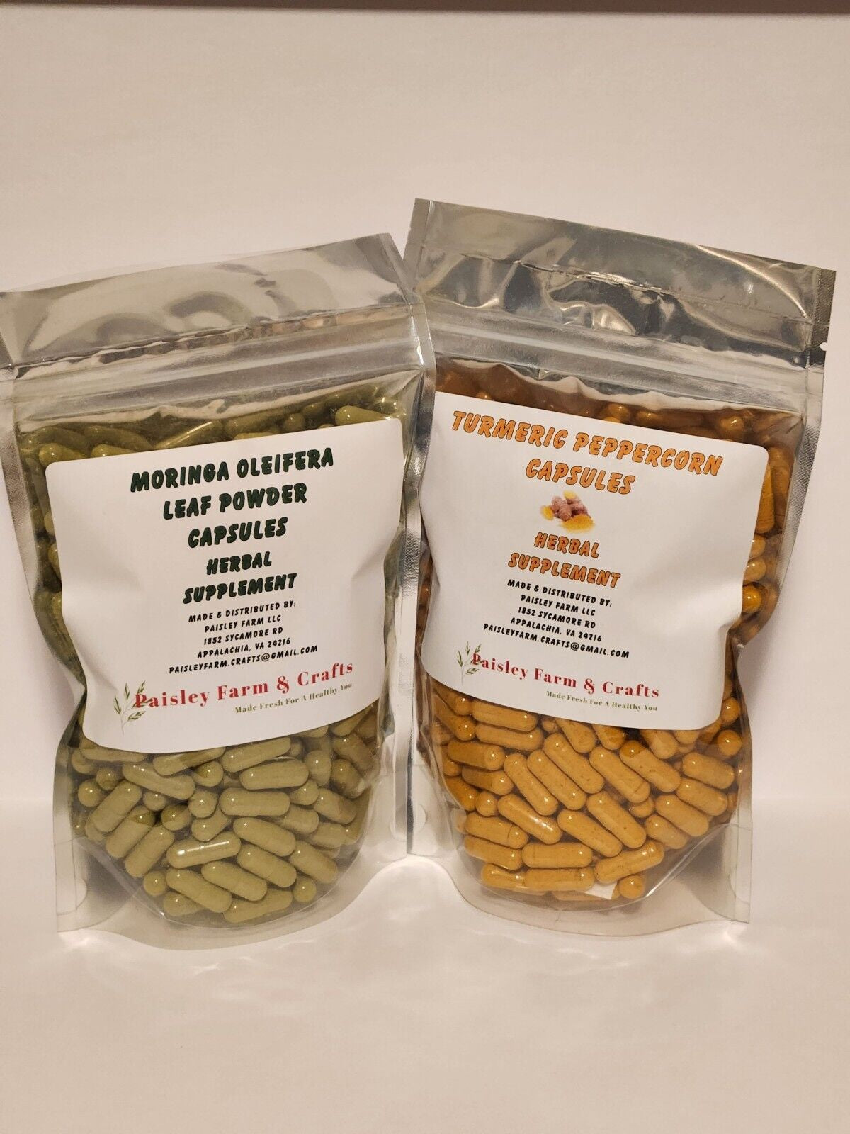 Turmeric Peppercorn and Moringa Leaf Capsule Combo Pack - 300 Each!