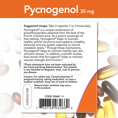 NOW Foods Pycnogenol, 30 Mg, 150 Veg Capsules