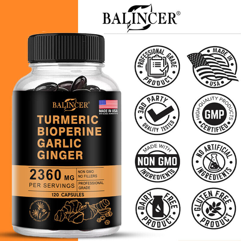 Turmeric Curcumin Highest Potency 95% 2360Mg with Bioperine Black Pepper Extract