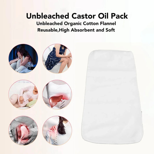 3Pcs Unbleached Castor Oil Pack Wrap Organic Cotton Flannel Wrap Reusable Castor Oil Pads for Heat Compress