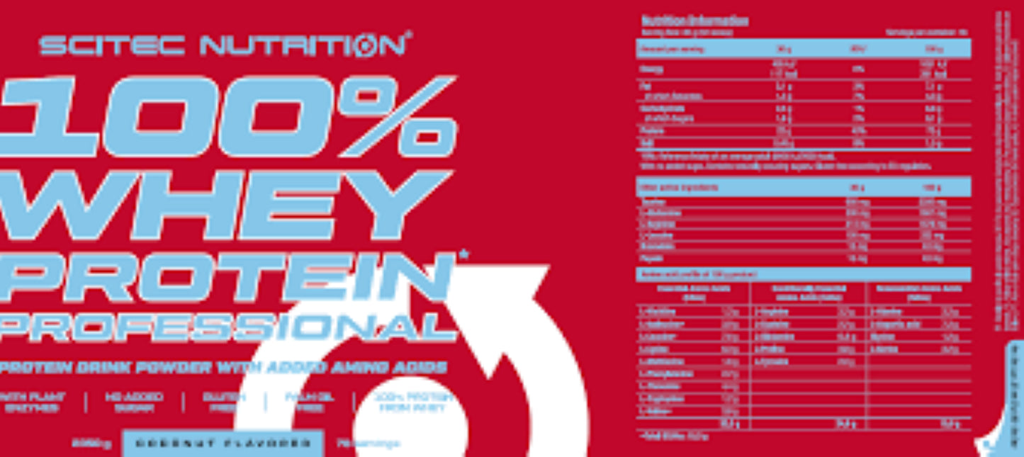 SCITEC 100% WHEY PROTEIN PROFESSIONAL 17,6Oz-500G, 9 Flavors