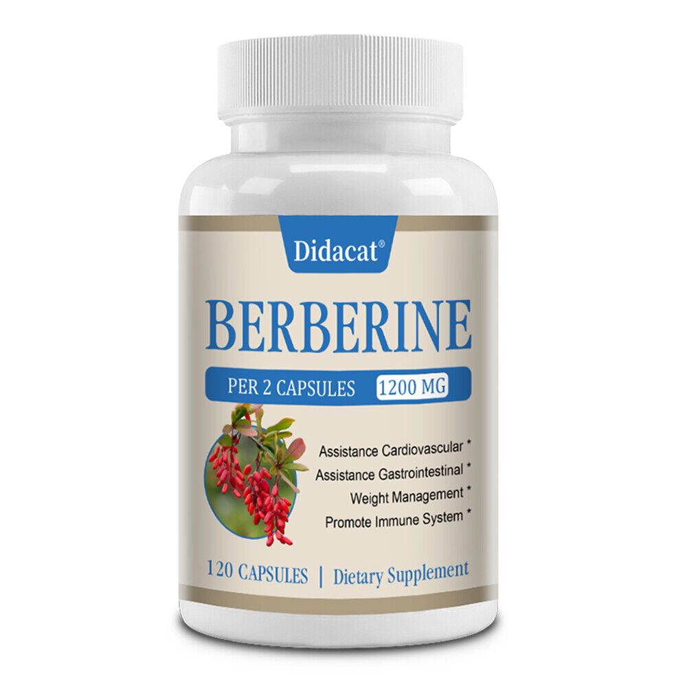 1200Mg Berberine Capsules, Weight Management, Cardiovascular & Immune Health