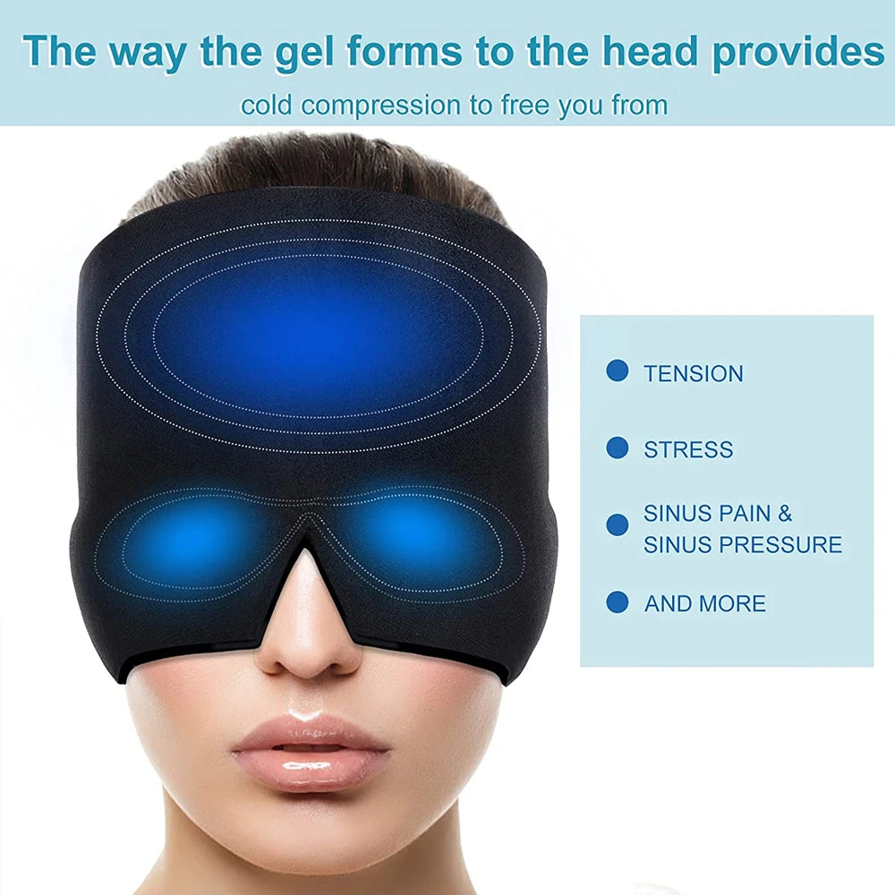 Reusable Hot or Cold Gel Pack for Migraine Relief & Tension Headache 