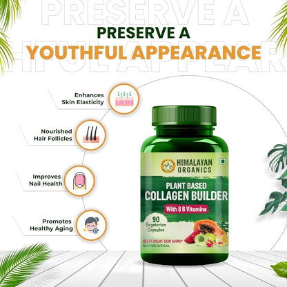 90 Capsules Plant Based Collagen Builder 8 B Vitamins for Hair Skin Supplement