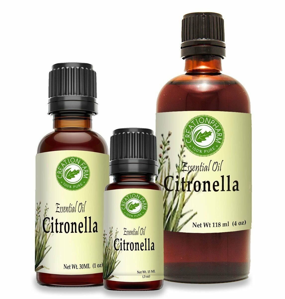 Citronella Oil 118 Ml (4 Oz)- 100% Pure - Citronella Essential Oil - Creation Ph