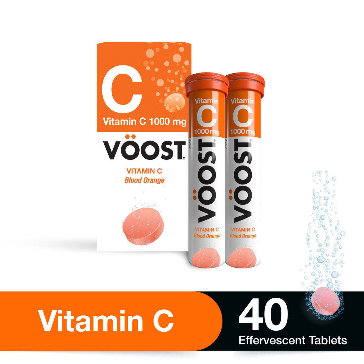 VÖOST Vitamin C Blood Orange Effervescent Tablets 40 Pack