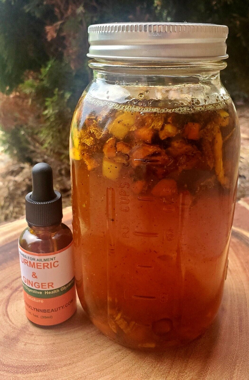 Turmeric- Ginger Alcohol-Free Herbal Extract Tincture, Super-Potent Organic