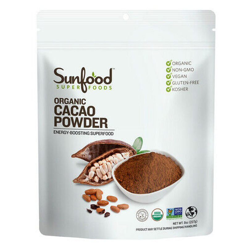 Cacao Powder Organic 8 Oz by Sunfood Superfoods