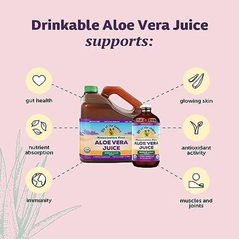 Lily of the Desert Aloe Vera Juice Certified Organically Grown Whole Leaf