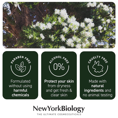 New York Biology Aloe Vera Gel for Face, Skin and Hair - Infused with Tea Tree O