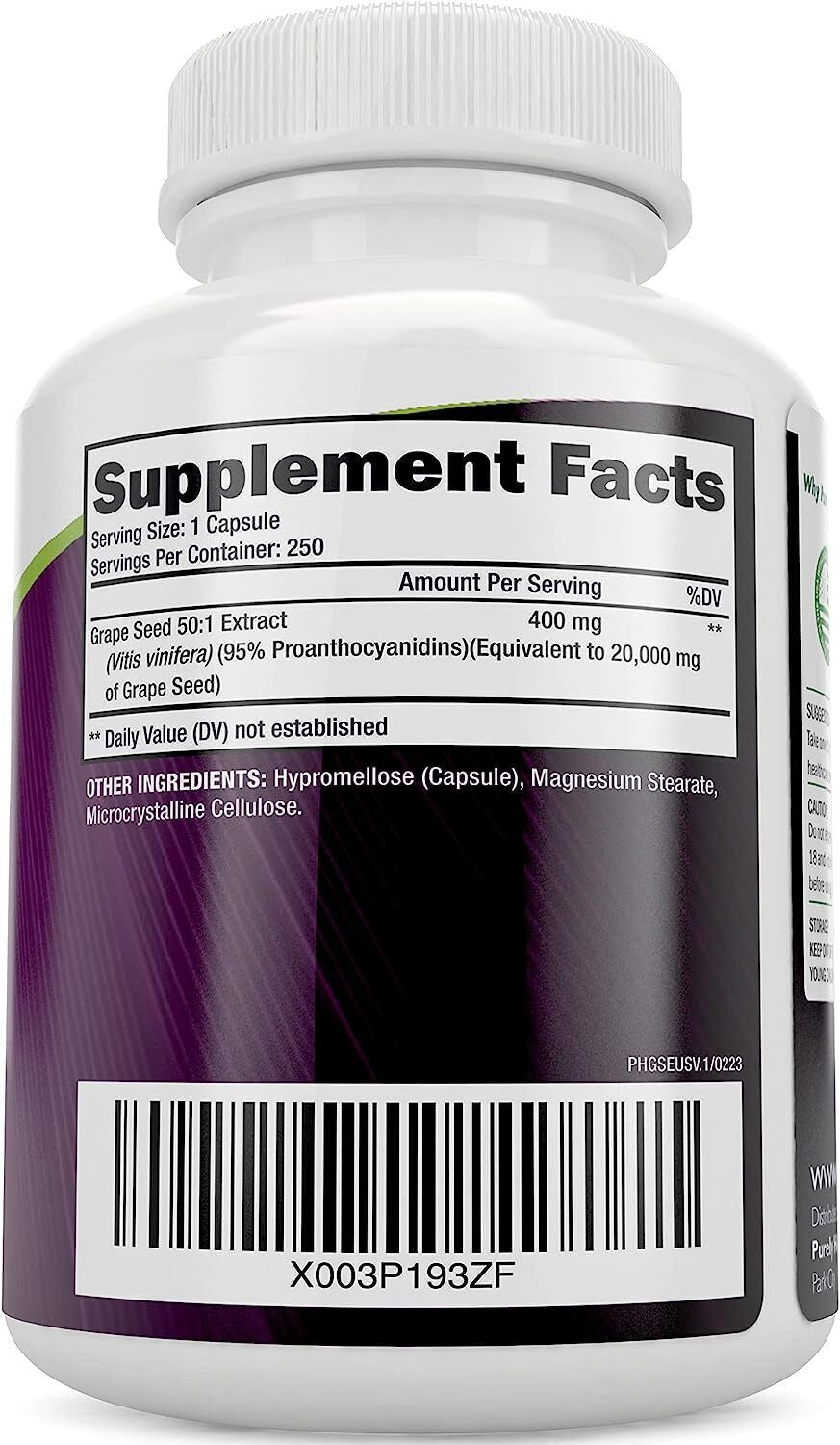 Grape Seed Extract 400 Mg Vegan Capsules