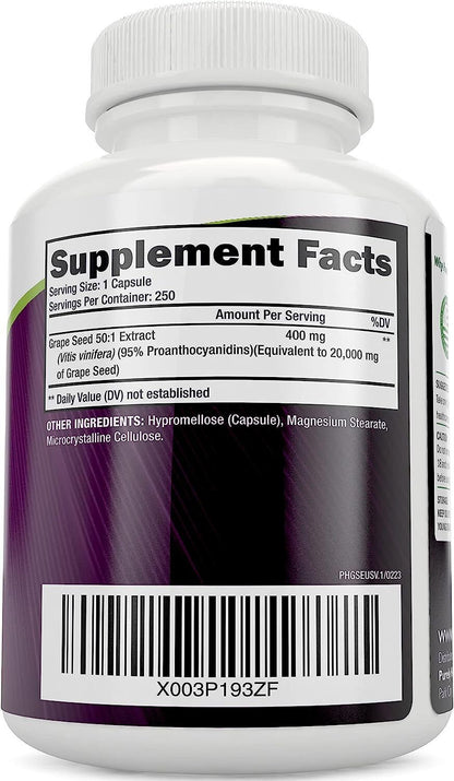 Grape Seed Extract 400 Mg Vegan Capsules