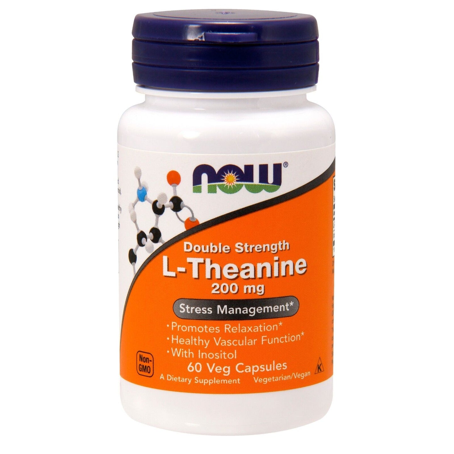 NOW Foods L-Theanine, 200 Mg, 60 Veg Capsules