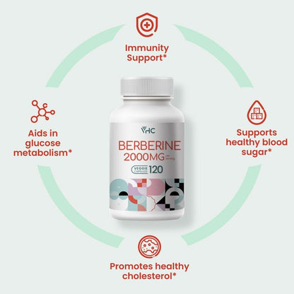 Berberine Supplement 2000Mg Daily, 10X Time Optimum Absorption Berberine HCL