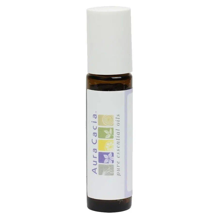 Aura Cacia Amber Roll-On Bottle with Writable Label .31 Oz Bottle