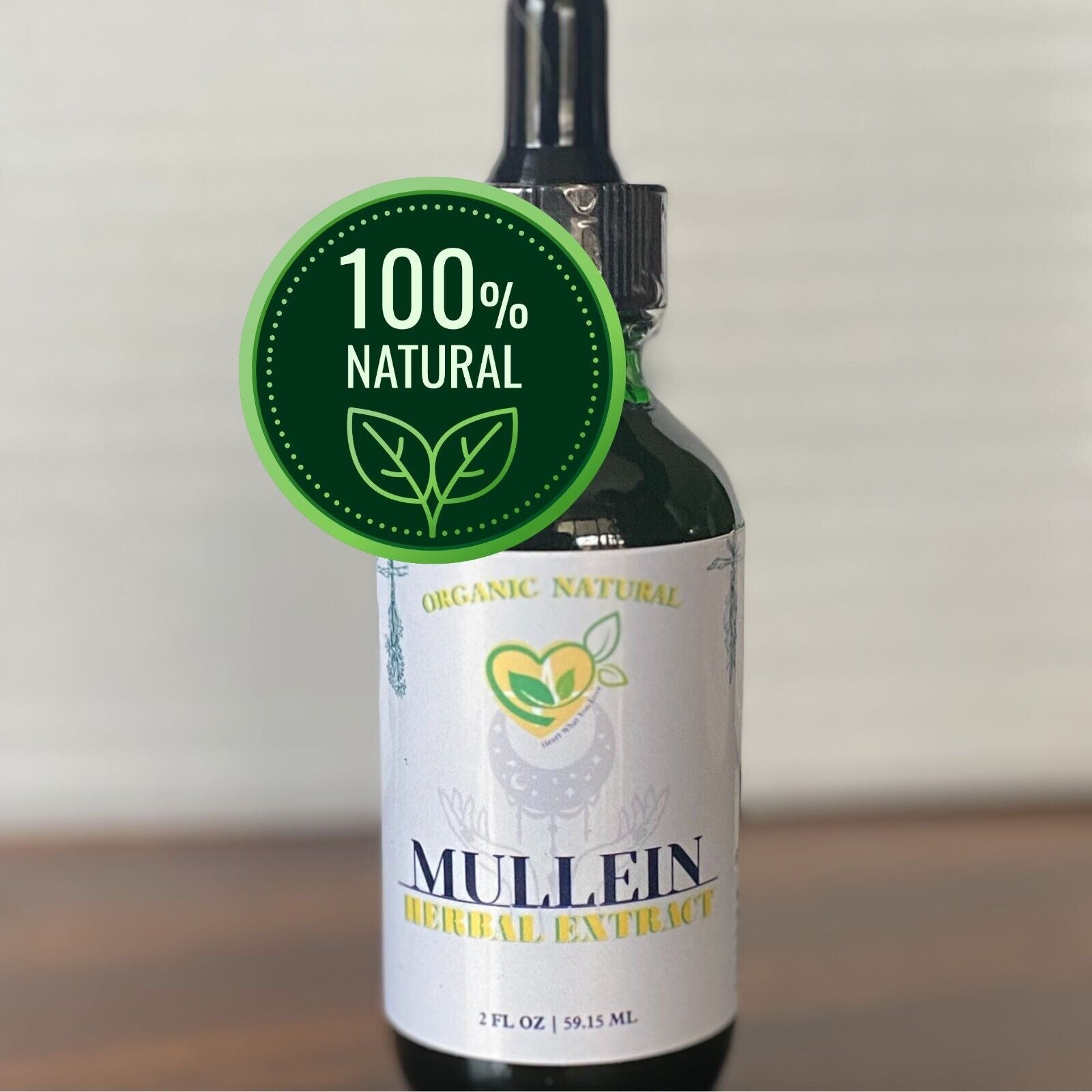 Mullein Leaf Non-Alcohol Extract Natural Liquid Drops 2 OZ Bottle Lungs Breath