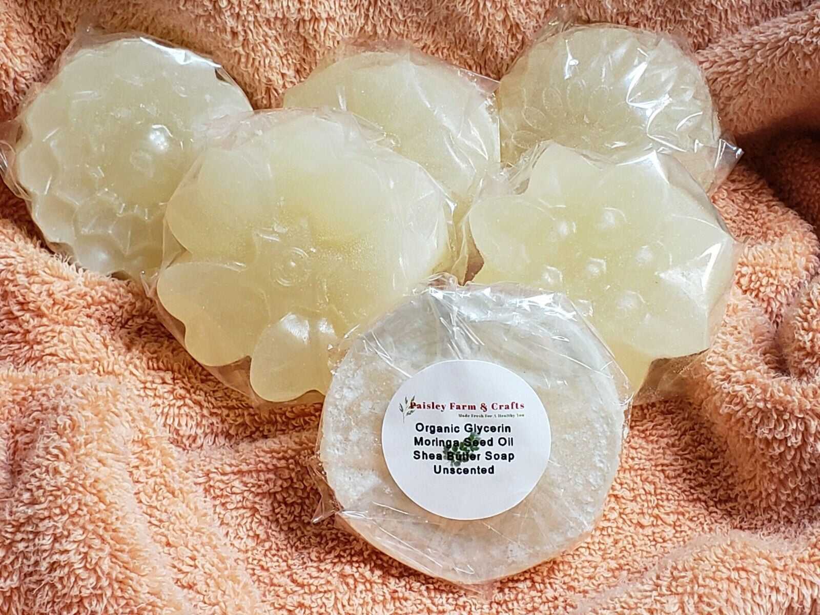 Moringa Seed Oil Shea Butter Gylcerin Soap - All Natural! 6 Pc Value Pack