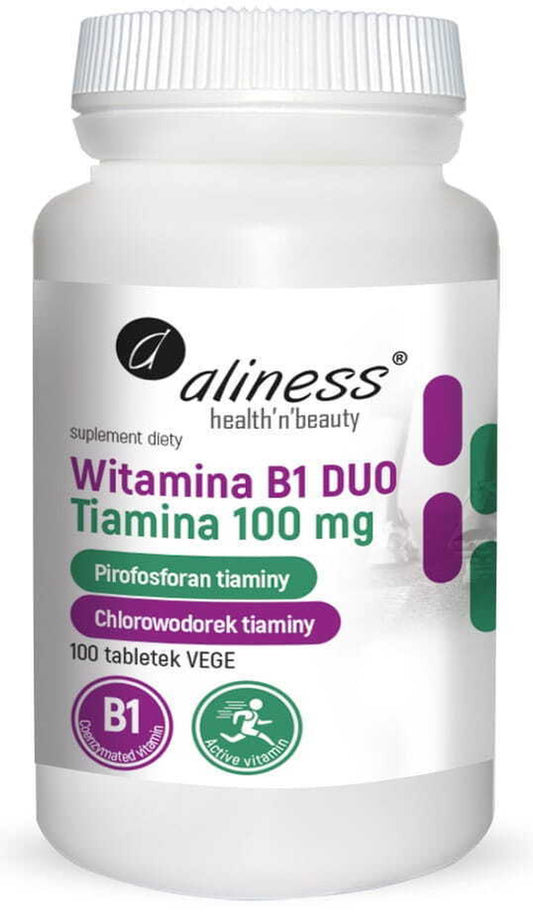 2 Forms of Vitamin B1 ALINESS Vitamin B1 DUO Thiamine Nervous System 100Mg 100Tb