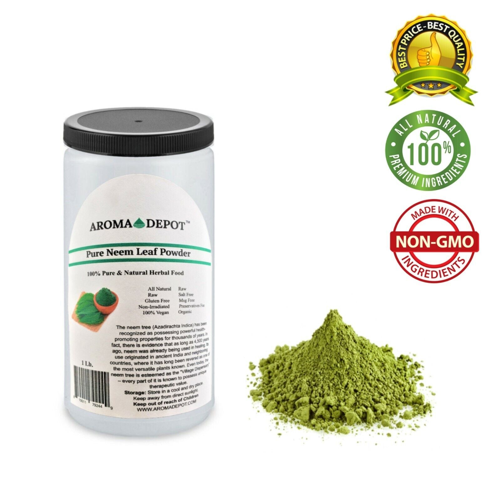 Neem Powder Dried Leaf 100% Pure & Natural Raw Vegan (Azadirachta Indica)