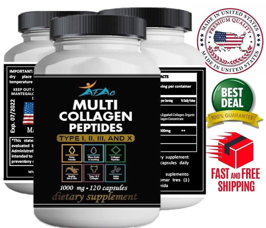 COLLAGEN Hydrolyzed 100% PURE BONES Health, HAIR, SKIN and NAILS 120