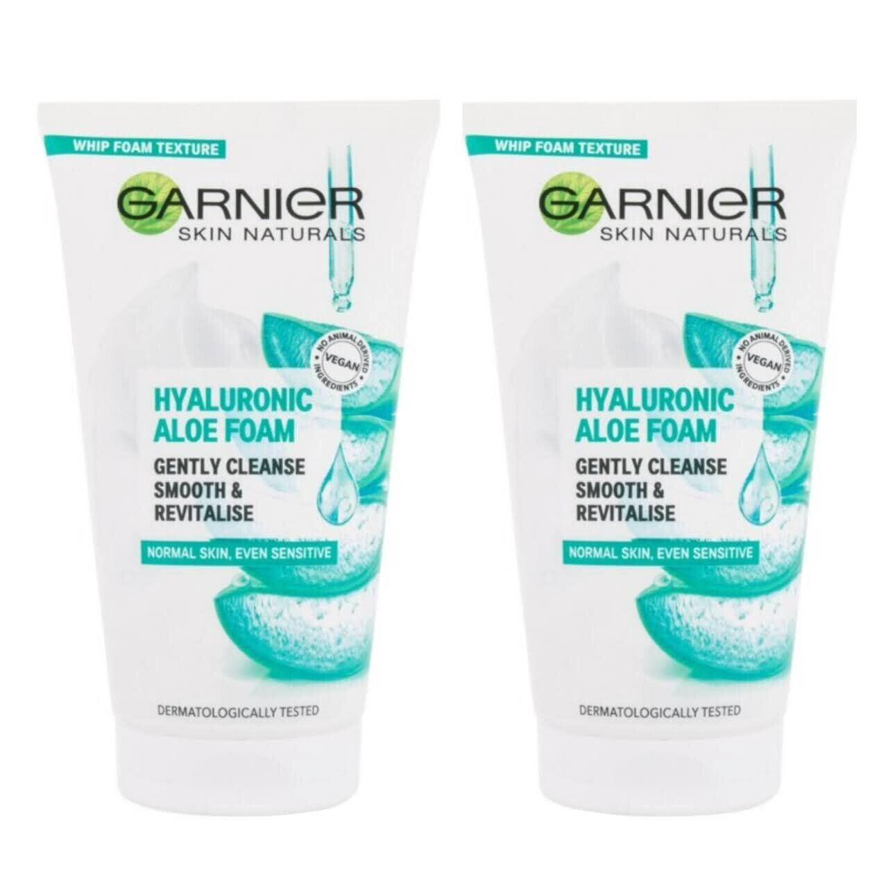 Garnier Hyaluronic Aloe Cleansing Foam 2X150Ml, for All Skin Types