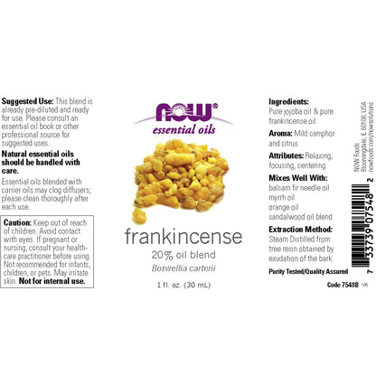 NOW Foods Frankincense Oil Blend, 1 Fl. Oz.