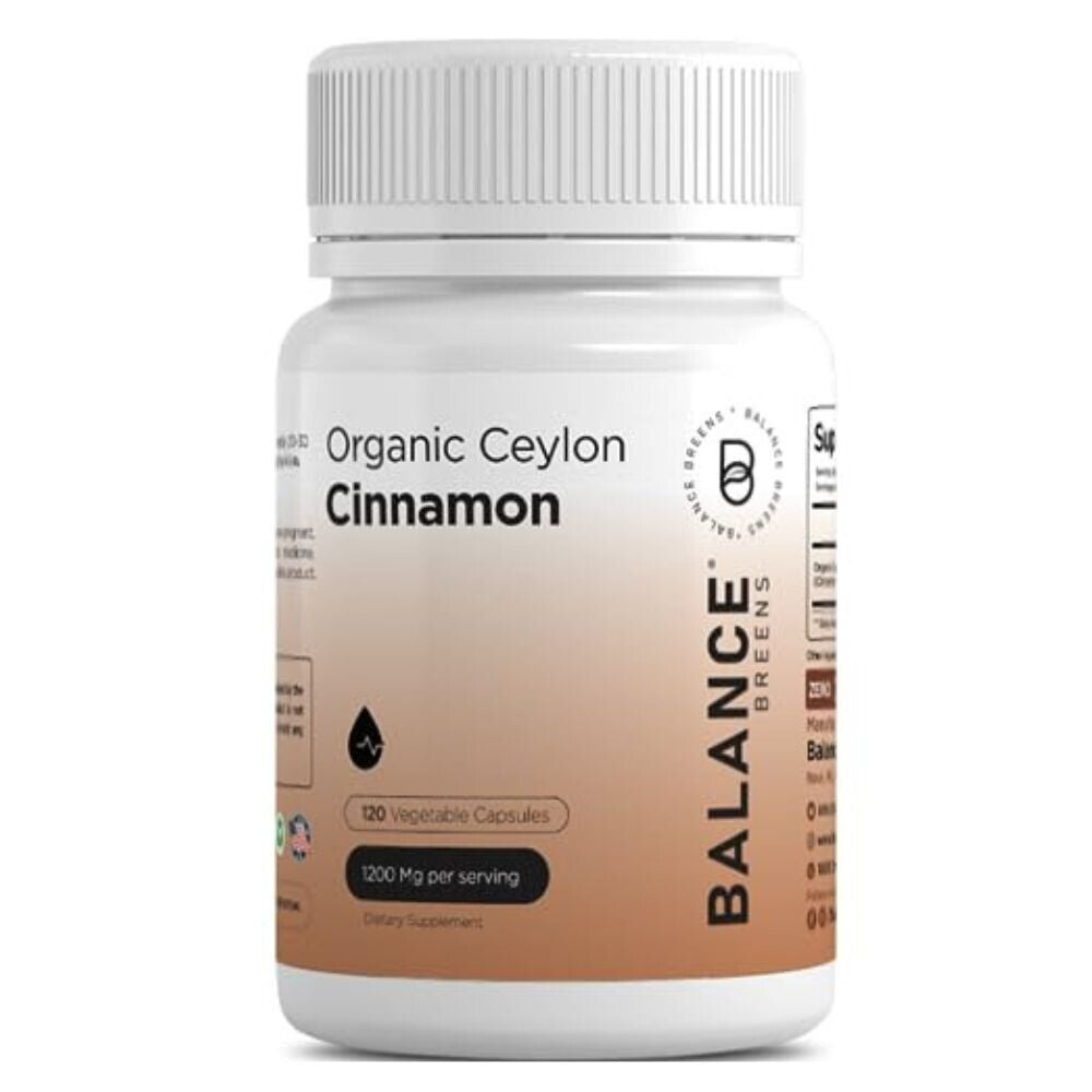 Organic Ceylon Cinnamon potent 1200 Mg per Serving - 120 Veg Capsules