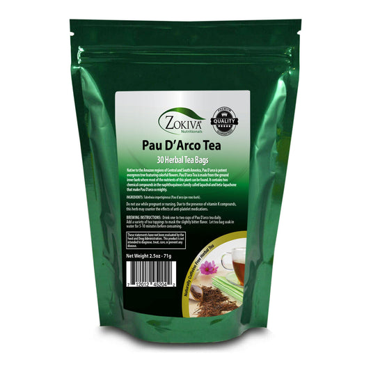 Pau D'Arco Tea Bags (30) 100% Pure - Naturally Caffeine Free Premium Herbal Tea