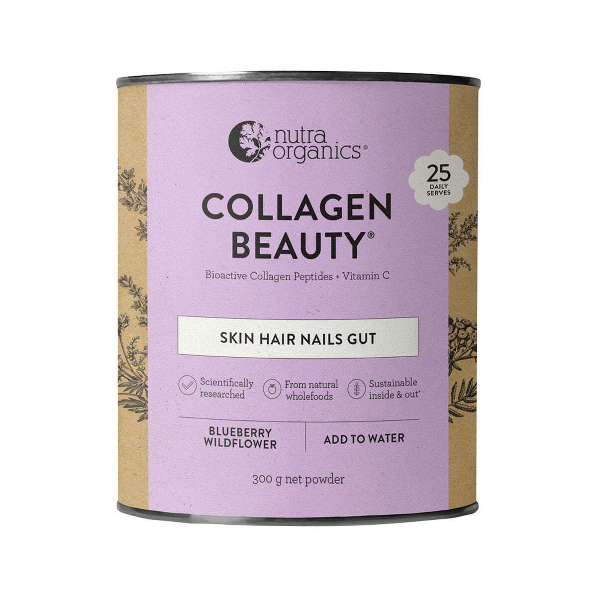 Nutra Organics Collagen Beauty with Verisol + Vitamin C Wildflower 300G