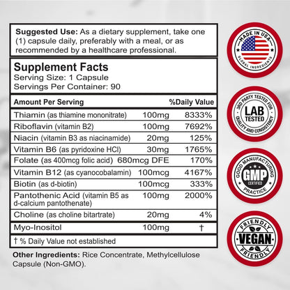 Divine Bounty Super B Complex Vitamins - All B Vitamins Including B12, B1, B2, B