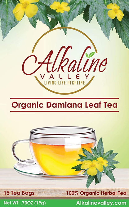 Organic Damiana Tea - 100% Alkaline - 15 Unbleached/Che