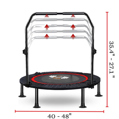 Mini Trampoline Fitness Jumper Rebounder Exercise Gym Bouncer with Handle 40/48"