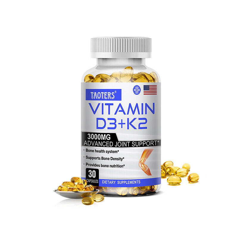 Vitamin K2 D3 Supplement | 30To120 Capsules | 1200 Mg K2 MK7 and 1800 Mg D3