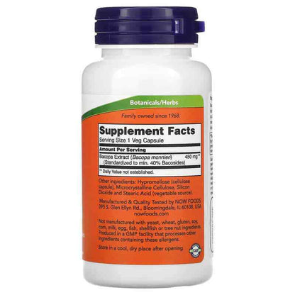 Bacopa Extract 450Mg 90 Vegetarian Capsules Promotes Brain Health