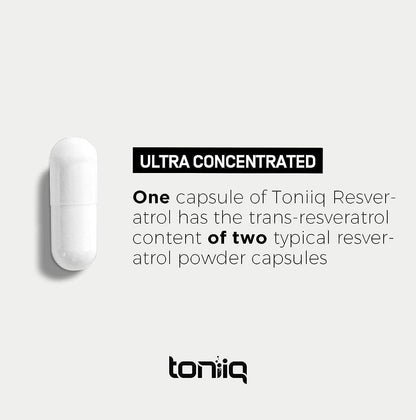 Toniiq Ultra High Purity Resveratrol Capsules - 98% Trans-Resverat