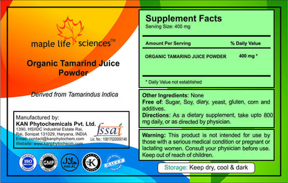 ORGANIC Tamarind Juice Powder, Tamarindus Indica Pure & High Quality No Fillers