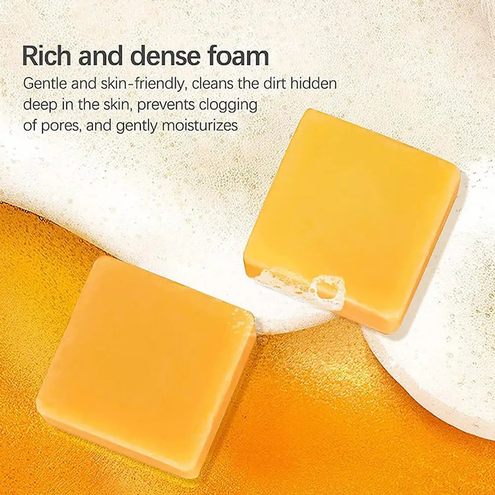 80G Natural Turmeric Soap Acne Dark Spots Removal Skin Whitening Soap Bleaching Handmade Body Face Brighten Soap Cleansing X5W6