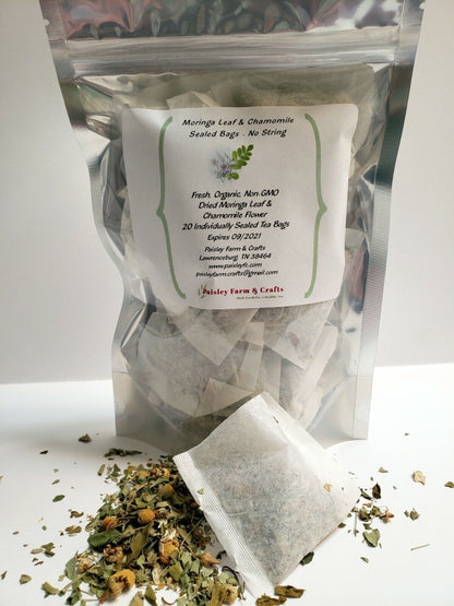 Moringa Leaf Tea Bags - Many All Natural Flavors! - Made Fresh on Demand!