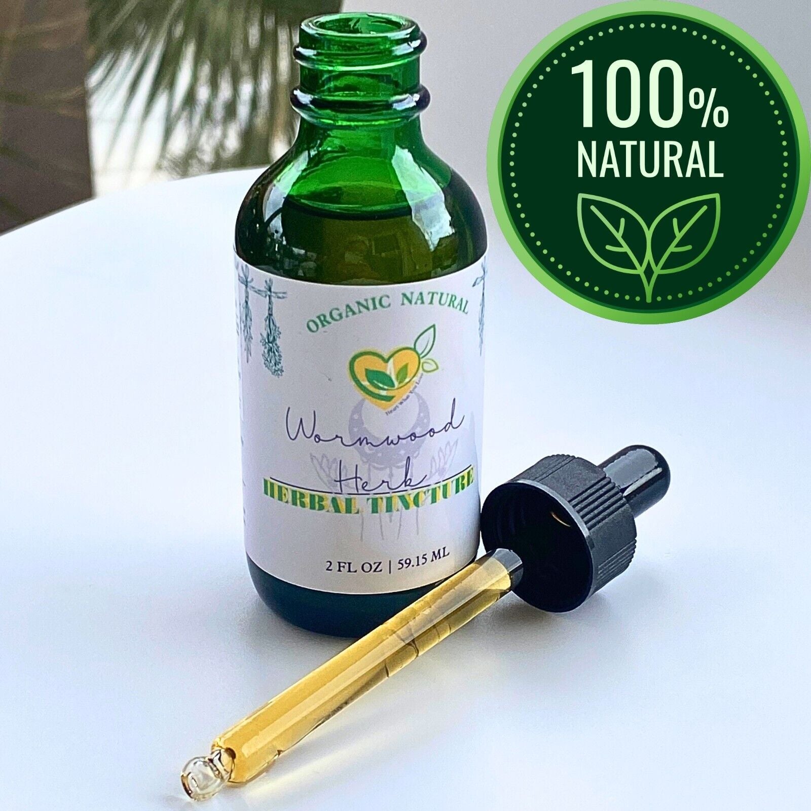 Wormwood Herb Tincture Organic Natural Liquid Herbal Drops 2 FL OZ Digestion Aid