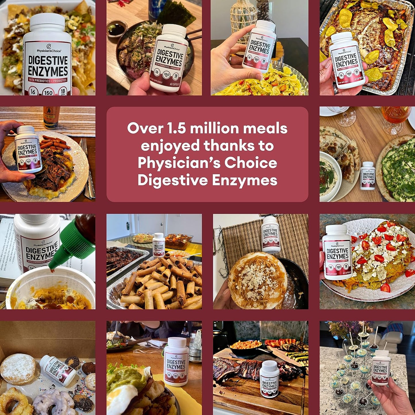 Digestive Enzymes - Multi Enzymes, Bromelain, Organic Prebiotic Physician's Choice 