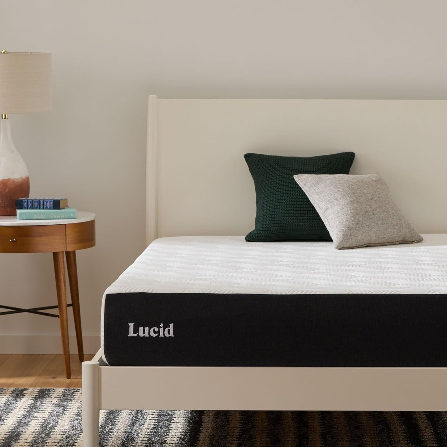 LUCID 10 Inch Memory Foam Mattress - Medium Feel - Infused with Bamboo Charcoal